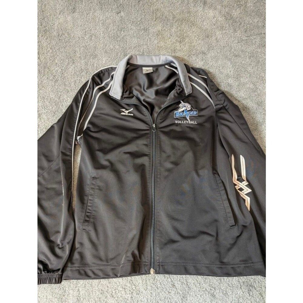 Mizuno Thunder Volleyball Black Zip Up Jacket Women’s Large Team Warm Up